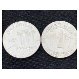 2-$1 Dollar Las Vegas Mirage Casino Token