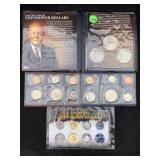 Us Ike Dollar W/buffalo Coin Set & More