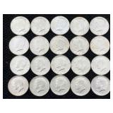 20-1964 Kennedy Silver Half Dollars
