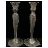2 W.b. Silver Plated Candle Holders, Sz 8.5in Long