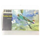 NOS Froc Fokker D21 Fighter model kit, 1:72 scale