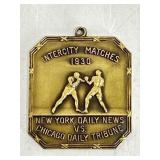 Vintage Chicago tribune boxing award medal 1930