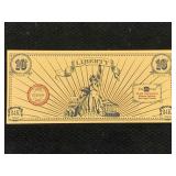 24k Gold Liberty 10th Of Gram Gold Note W/coa