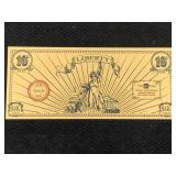 24k Gold Liberty 10th Of Gram Gold Note W/coa