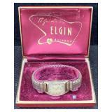 Vtg Elgin Wind Up Watch Durapower, 17 Jewels W/box