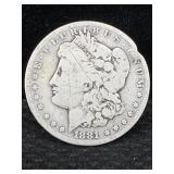 1881 O Silver Morgan Dollar