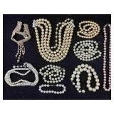 Collection Of Faux Pearl Necklaces, 11 In Longest