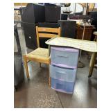 Purple Storage cabinet w/chair and tray