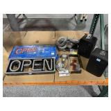 Open multi color sign and more