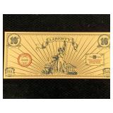24k Gold Liberty 10th Of Gram Gold Note W/coa