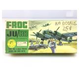 NOS Frog JU88 model kit, no decals, 1:72 scale