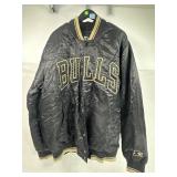 Chicago bulls jacket black label starter xlarge