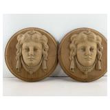 2 German Renaissance Style Composite Face