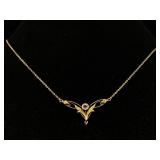 10k Gold Necklace & Pendant, Tw 2g, Sz 14ï¿½in Long
