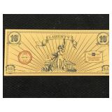 24k Gold Liberty 10th Of Gram Gold Note W/coa