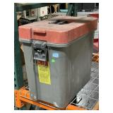 Plastic portable work box. Approx 20in tall