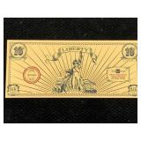 24k Gold Liberty 10th Of Gram Gold Note W/coa