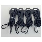 4 New Bungee cords w/carabiner clips