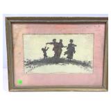 Vtg Watercolor On Linnen 17.5x13