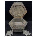 Silver-plated Music Box, Sz 5x5x4in
