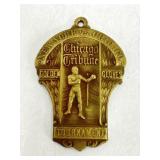 Vintage Chicago tribune boxing award medal Golden