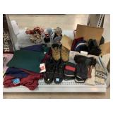 Winter gear. Gloves, beanies, Hanes crewnecks,