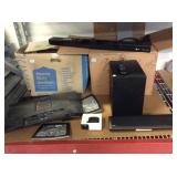 2 Dell monitors, assorted speakers and more.