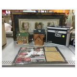 Vaultz lock box, Ceramic village buildings,