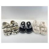3 pair comfy plush sandal shoes size 5-6