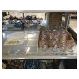 24 Dog Valentines Glass Cups, Clear Stands & More