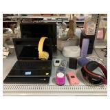 3 laptops, SoundLogic Speaker, Powerbanks, and