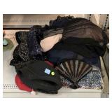 Fashion dresses, sequin jacket, beaded fan purse,