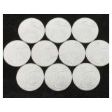 10 - 1 Oz .999 Silver Rounds