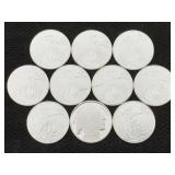 10 - 1 Oz .999 Silver Rounds