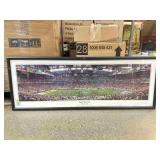 Super Bowl XL framed image. Approx 14.5x40.5 in