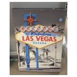 Print on canvas. Las Vegas welcome sign.