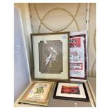 Assorted framed wall art and more