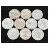 10 - 1 Oz .999 Silver Rounds