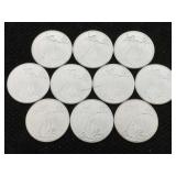 10 - 1 Oz .999 Silver Rounds