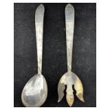 Silver Plate Salad Spoon And Fork Set