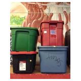 4 storage bins with lids.