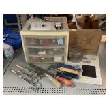 Scissors, small hand tools, assorted household