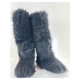 Fluff tall boots. Size 43 Black