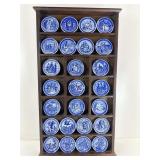 Royal Copenhagen Mini plates with wood display