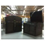 2 Square Leather Chest. Largest Approx 12x12