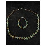 Indian Turquoise Set Incl. Necklace & Bracelet,