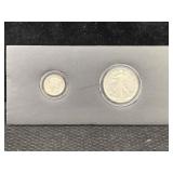 1944 & 1944-s Silver Mercury Dime & Silver Walking
