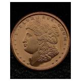 1 Avdp Oz .999 Copper Morgan Design Coin