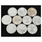10 - 1 Oz .999 Silver Rounds