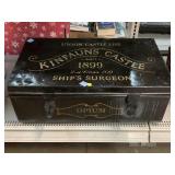 Vintage style insulated metal chest painted opium